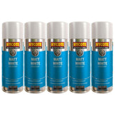 5X Hycote Matt White Spray Paint 400ml Spray Paint